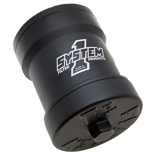 Billet EFI Fuel Filter 10 Mic 1"-12 Spin on 3.75 OD X 5.75 Systemone - 209-510B