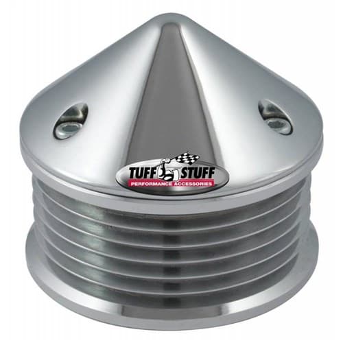 6 Groove Alternator Pulley Chrome W/ Bullet Nose Cover Tuffstuff / 7653A