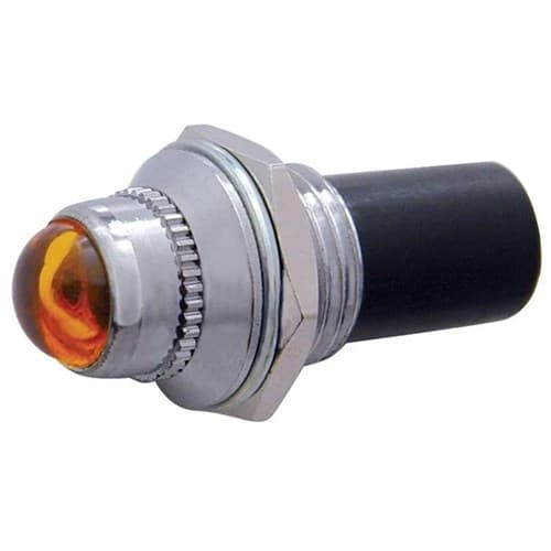 Mini 12V Amber Pilot Dash Lamp Warning Light 3/8 Dia UPI - 40051