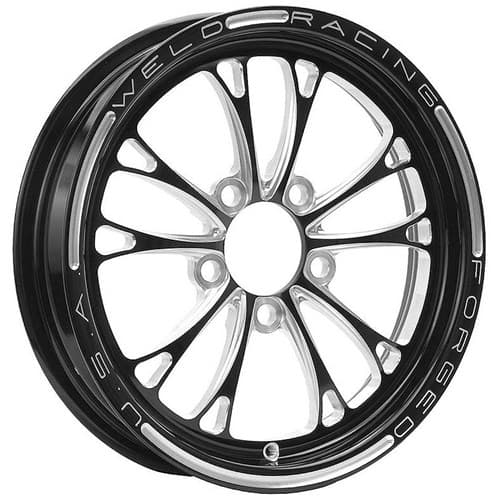 Weld V Series 17x4.5" - Black 5x4.5" PCD, 2.25" B/S Weld - 784B-1704204