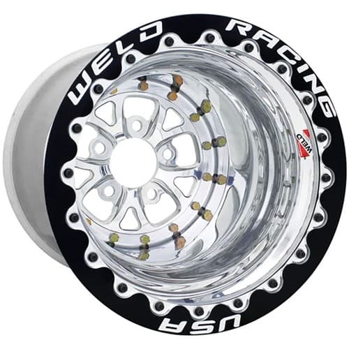 V-Series 15x10" Black Centre 5x4.5", 4.0" BS, Black M/T DBL Weld / 84B-510208MB