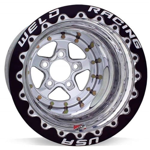 Alumastar 15"x12",4.75"BC,4"BS Polished Rim & CTR SBL Black Weld WE88512278D