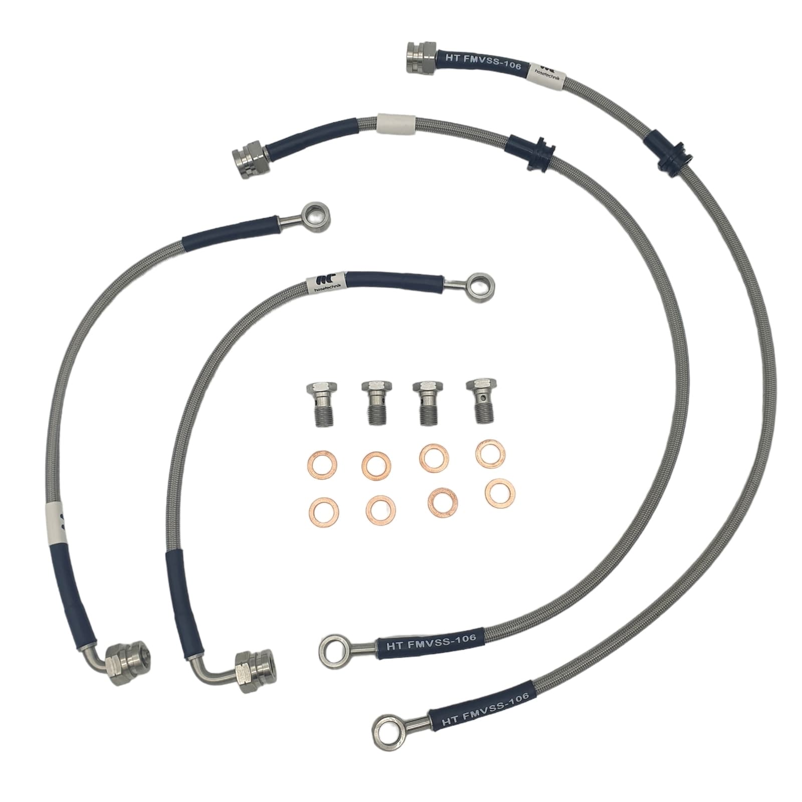 Mitsubishi Lancer EVO 9 Hosetechnik Braided Brake Hose Kit - Full car set of hoses includes all brackets and bolts