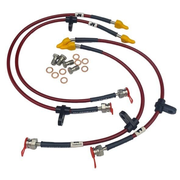Toyota GR Yaris Hosetechnik Braided Brake Hose Kit - Full car set of hoses includes all brackets and bolts