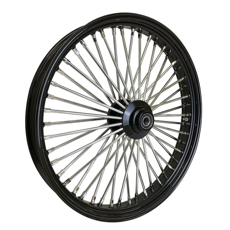 Attitude Inc Wheel, Front, MaxSpoke, Black/Chrome Spoke, For Harley-Davidson , 16X3.5 Single .3/4'' Axle, Each