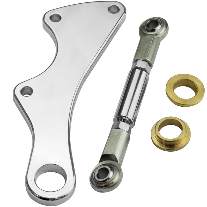 Attitude Inc Brake Caliper Bracket, Pre-99 for Harley Aftermarket Springer Front End, Chrome, Each