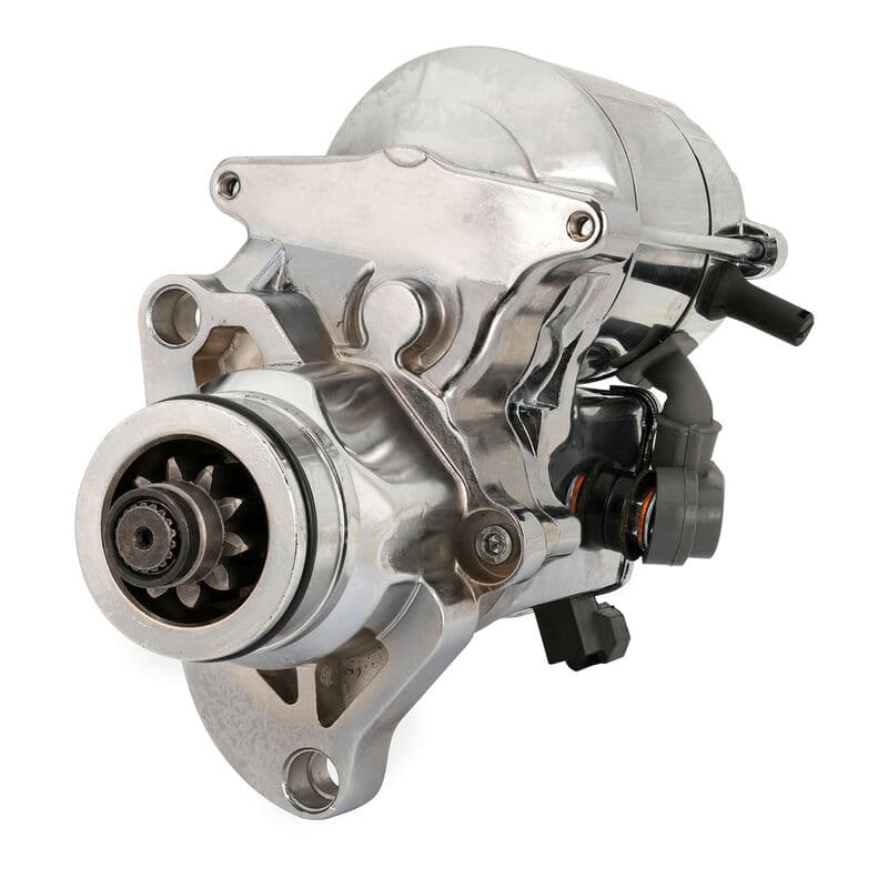 Attitude Inc chrome starter motor, 1.4kW, suits Harley-Davidson Twin Cam 2007+ including 2006 Dyna.