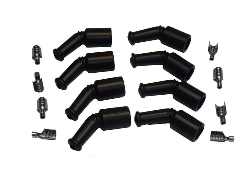 Proflow SuperMax Wire, LS Ignition Coil Boot and Terminal, Black 135 Deg, Chev For Holden, LS, 8 Boots, 8 Terminals, Kit