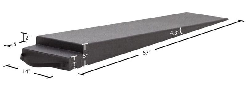 Proflow Pro Ramp, Ramps, 1 piece, 67" Long, 4.3 Degree, 5 in. Tall, Pair