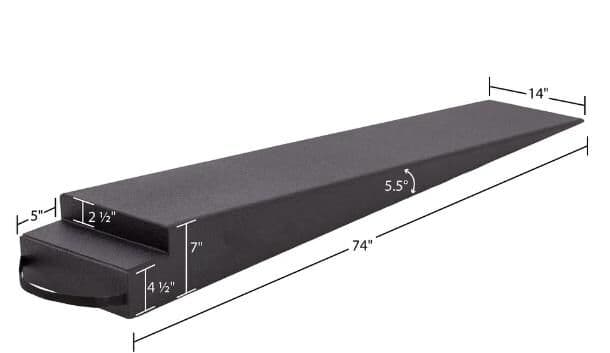 Proflow Pro Ramp, Trailer Ramps, 1-piece, 74'' Long, 5.5 Degree, 7 in. Tall, Pair