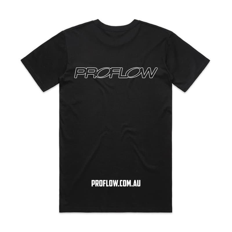 Proflow Logo T-Shirt, Cotton, Black, Men's XL, Each