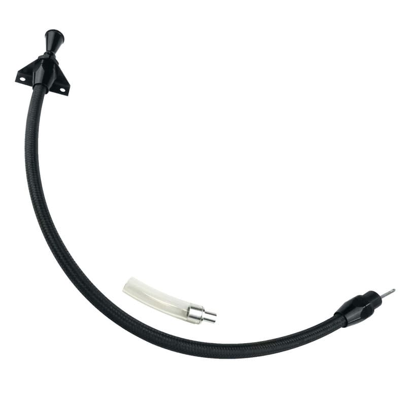 Proflow Transmission Dipstick, Braided Stainless Black , Billet Handle,, Firewall Mount, For Chevrolet, Holden, Commodore LS 4L80E, Each