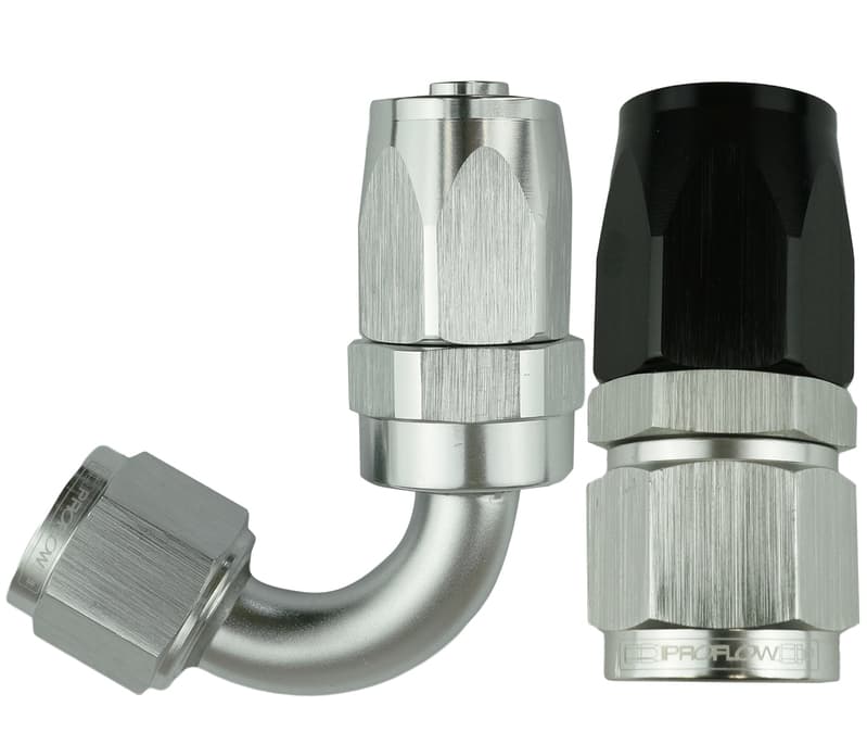 Proflow 120 DEG HOSE END -04 SILVER