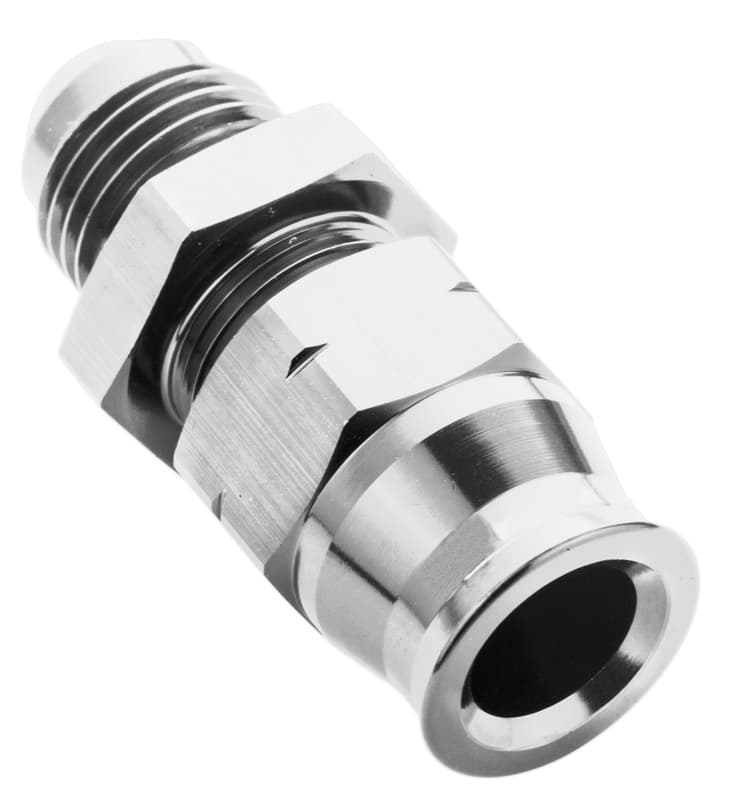 Proflow 1/2in. Tube To Male -08AN Hose End Aluminium Tube Adaptor, Polished