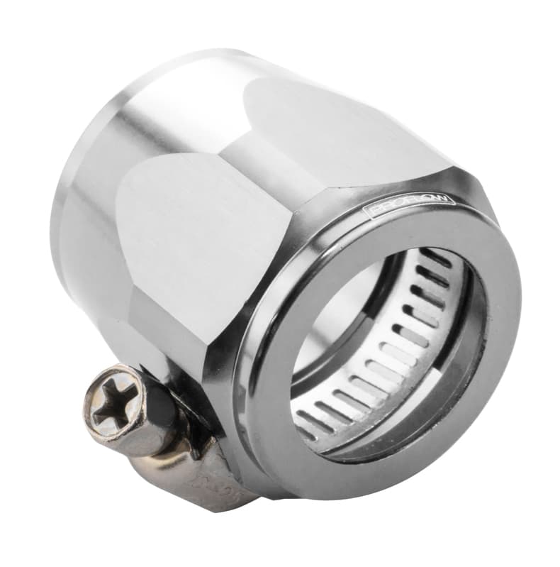Proflow Aluminium Hex Hose Finisher Clamp 20.6mm ID, Chrome
