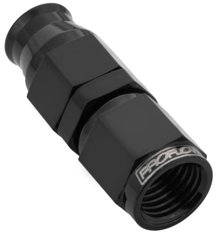 Proflow Black Steel Straight Hose End -03AN For PTFE Hose Zinc Coated