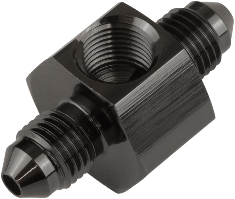 Proflow Black Chrome Brake Flare Union adaptor-03AN, 1/8” NPT Port
