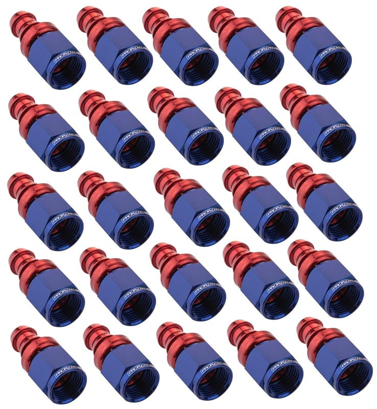 Proflow Bulk Straight Push Lock Hose End Barb 5/16'' To Female -06AN, 25pc