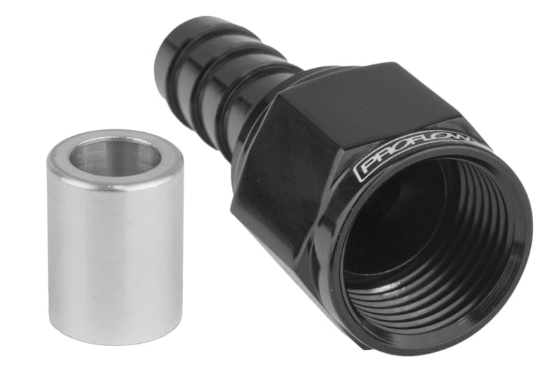 Proflow Crimp Hose End Straight -10AN, Black
