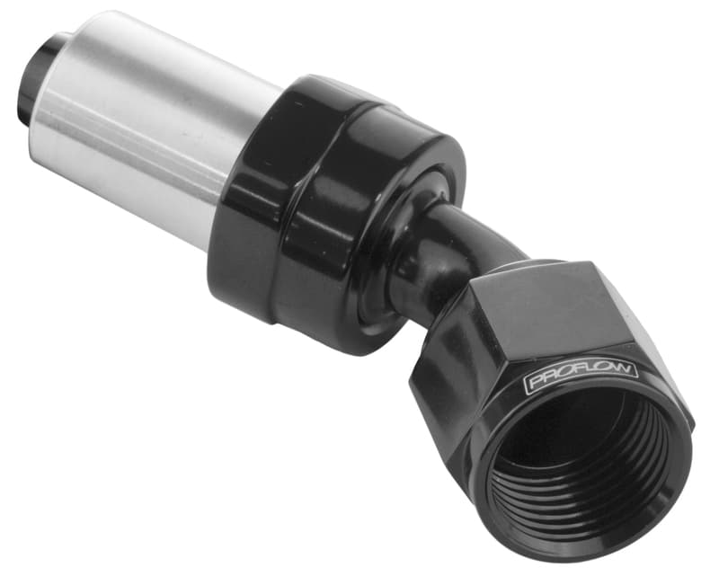 Proflow Crimp Hose End 45 Degree -10AN, Black