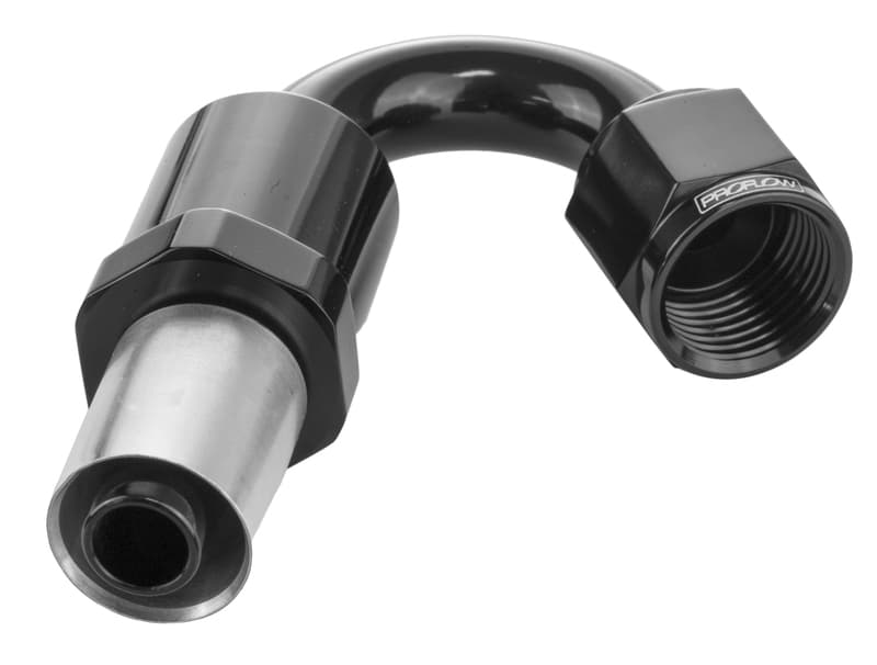 Proflow Crimp Hose End 150 Degree -06AN, Black