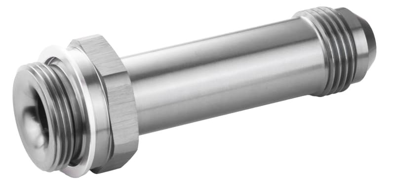 Proflow Fitting Inlet Fuel Adaptor Male Holley Fuel Bowl 7/8 x 20 To -08AN Male 3in, Silver