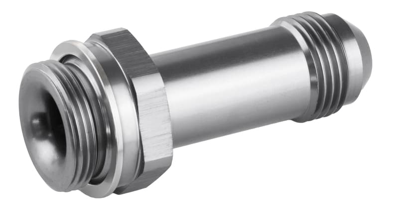 Proflow Fitting Inlet Fuel Adaptor Male Holley Fuel Bowl 7/8 x 20 -08AN 2in, Silver