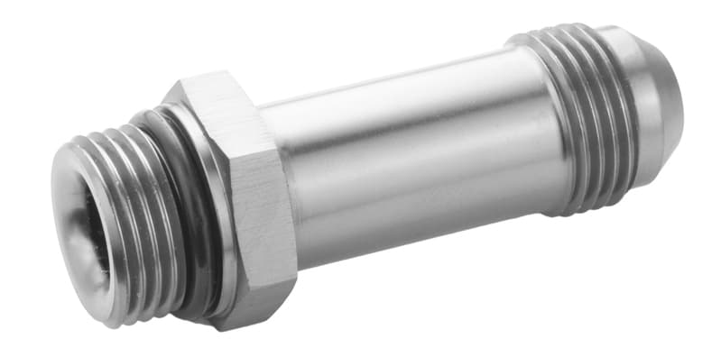 Proflow Quick Release Fuel Fitting Holley Inlet Feed -08AN Male To -08AN Male 2in, Silver