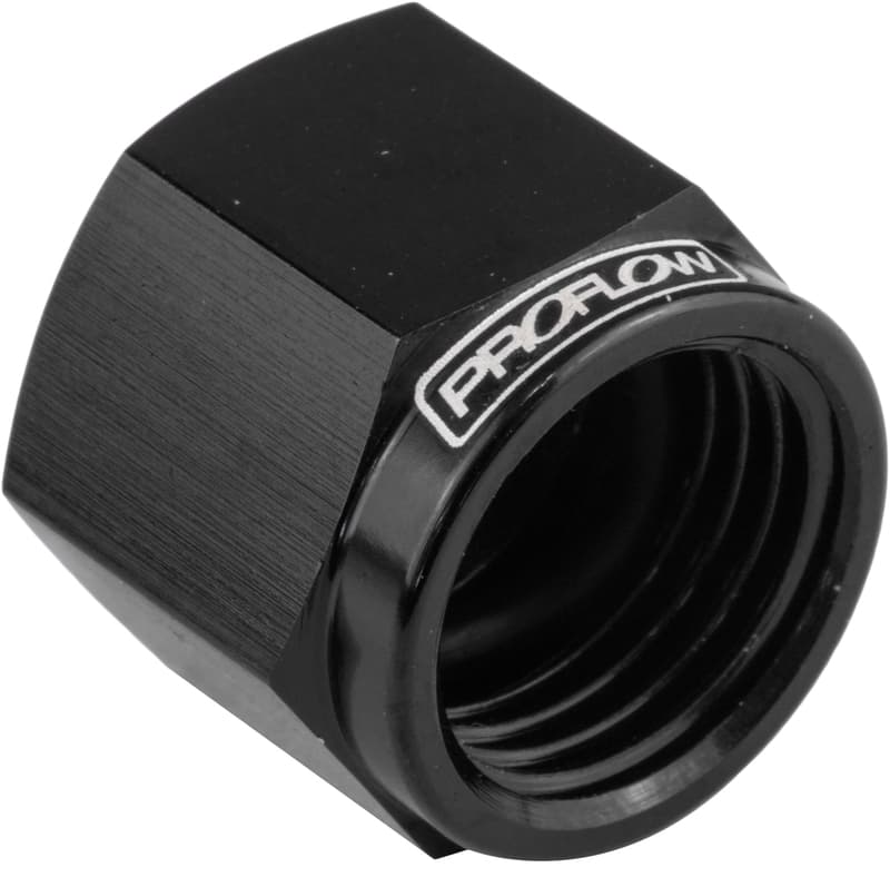 Proflow Fitting Aluminium AN Flare Cap -08AN, Black