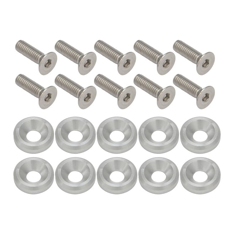 Proflow Billet Dress Up & Fender Washer Kits, M6 x 20mm, Polished, 10-Pack