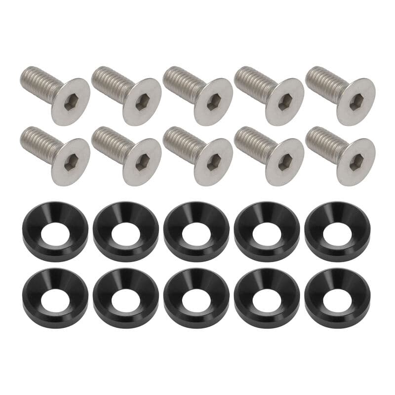 Proflow Billet Dress Up & Fender Washer Kits, M8 x 20mm, Black, 10-Pack