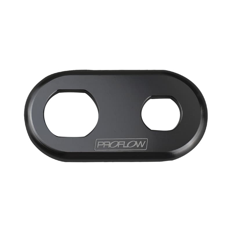 Proflow Bulkhead Aluminium Plates 2 Hole, 1x #6 and #10 A/C Fitting, Black