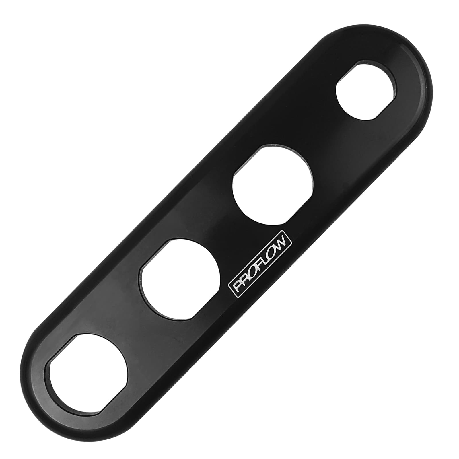 Proflow Bulkhead Aluminium Plates 4 Port Inline, 3x #10 and 1x #6 A/C Fitting, Black