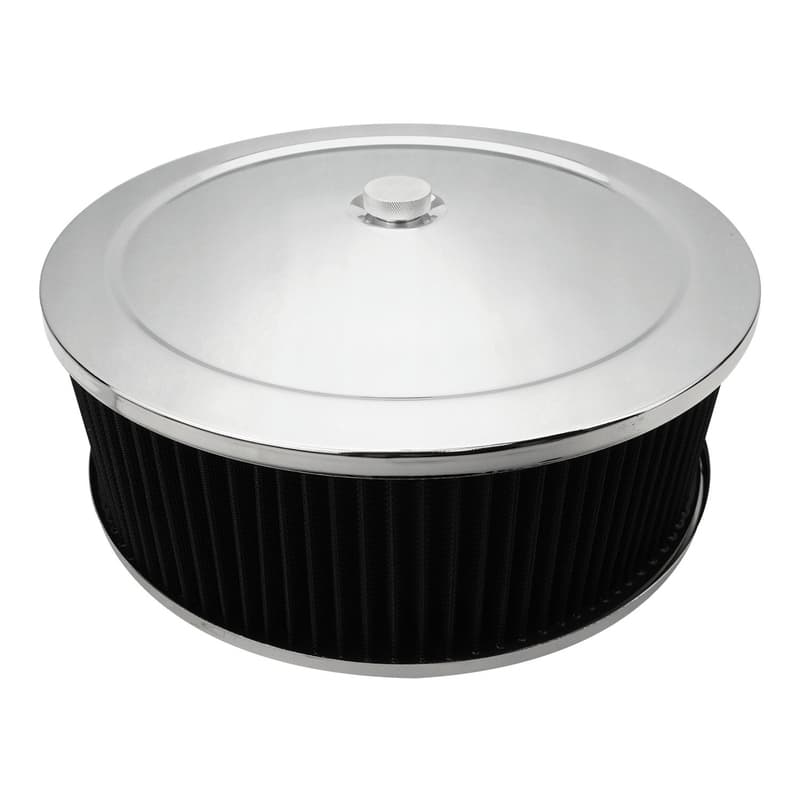 Proflow Air Filter Assembly Round 14in. x 5in, Chrome, Recessed Base, Each