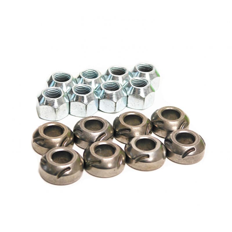 Proflow Nut, Rocker Arm Jam Nut & Ball Kit, Chev & Ford, 7/16"-20, 5/8" Wrenching, for 8 Rocker Arms, Set of 8
