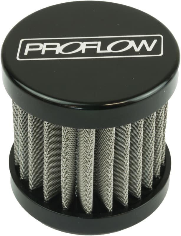 Proflow Oil Breather Filter Billet -12AN Female, Valve Cover, 90x78mm, Black