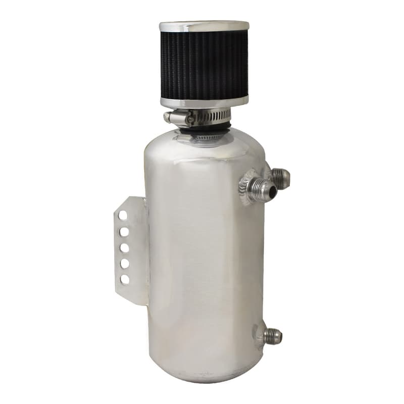 Proflow Oil Breather Catch Tank 2L w/AN-8 x 2 + 1 -6 Hose Ends & Breather, Polished