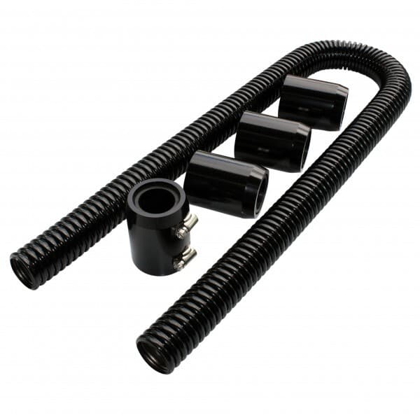 Proflow Radiator Hose Flexible, Stainless Steel Black Kit, 48in. Length, 34/38mm Adaptors
