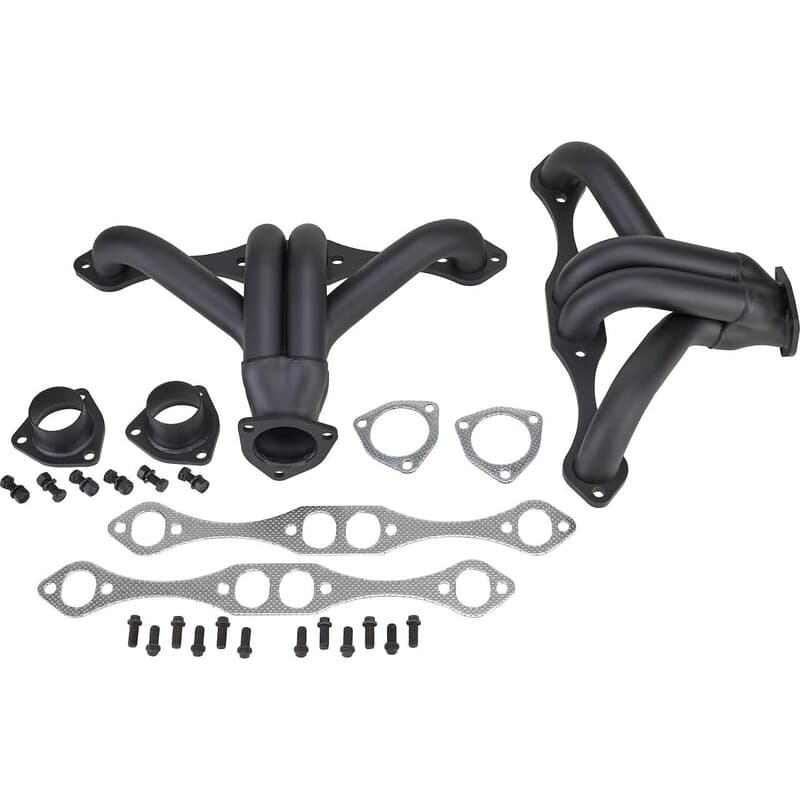 Proflow Exhaust Headers, 1- 5/8'' Tight-Fit Block Huggers SB Chev, Black Ceramic Coated, Set