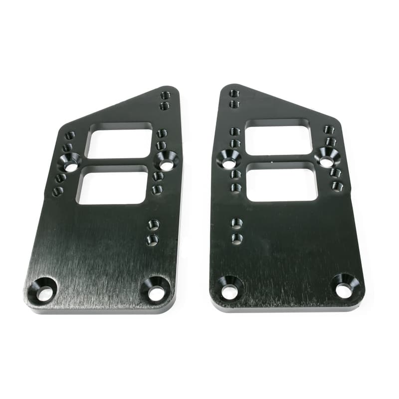 Proflow Engine Mounts Aluminium, Motor Mount Plate, Bolt-In, LS Conversion, Adjustable, Black Powder Coated, Pair