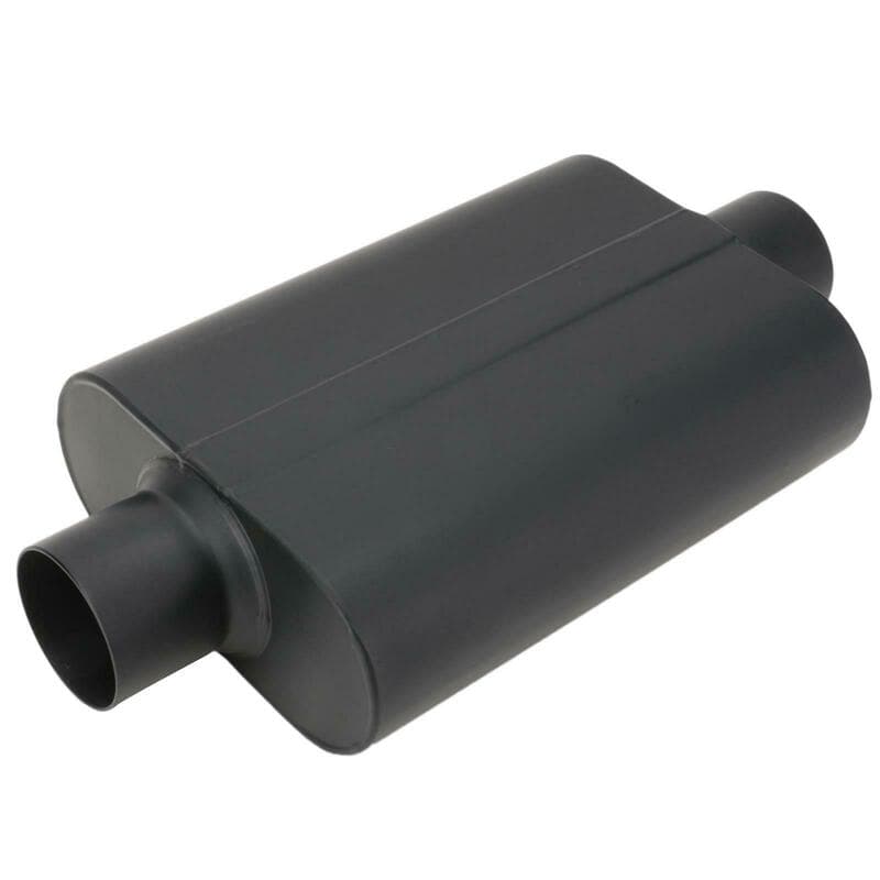 Proflow Muffler, 3.00 in, Black Compact Flow Chamber II, Centre Inlet To 3.00 in. Centre Outlet, 9.75" x 13" x 4" body, Each