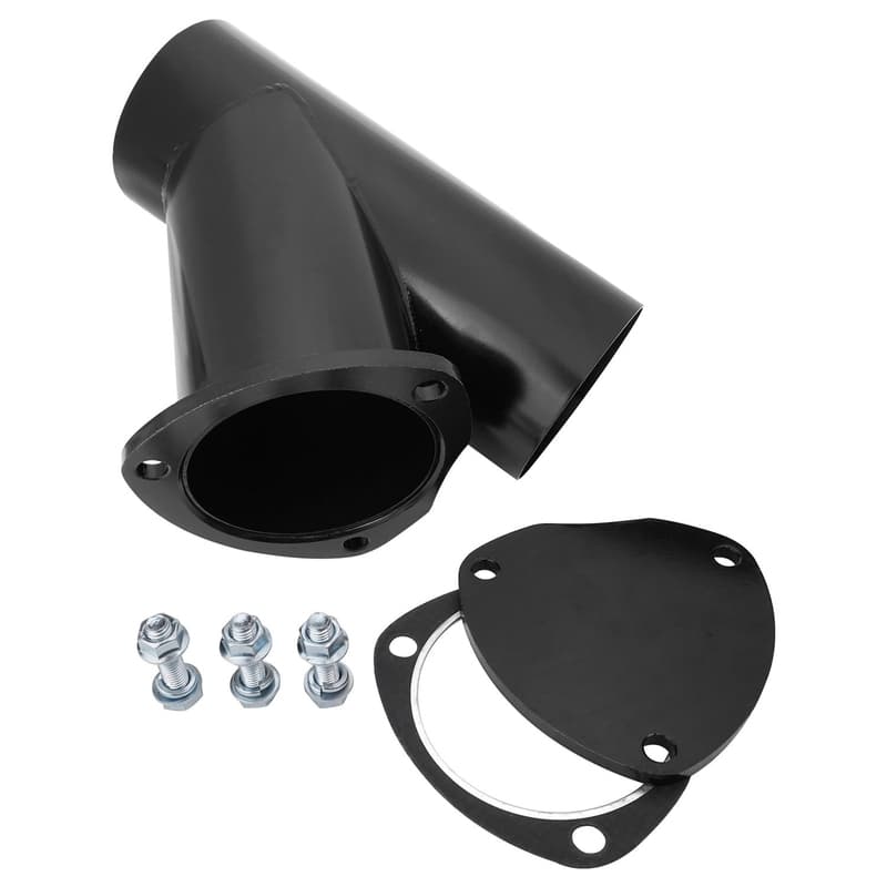 Proflow Exhaust Steel Cut Out Y Pipe 4.0in, Cap Gasket & Bolts 10in. overall length, Each