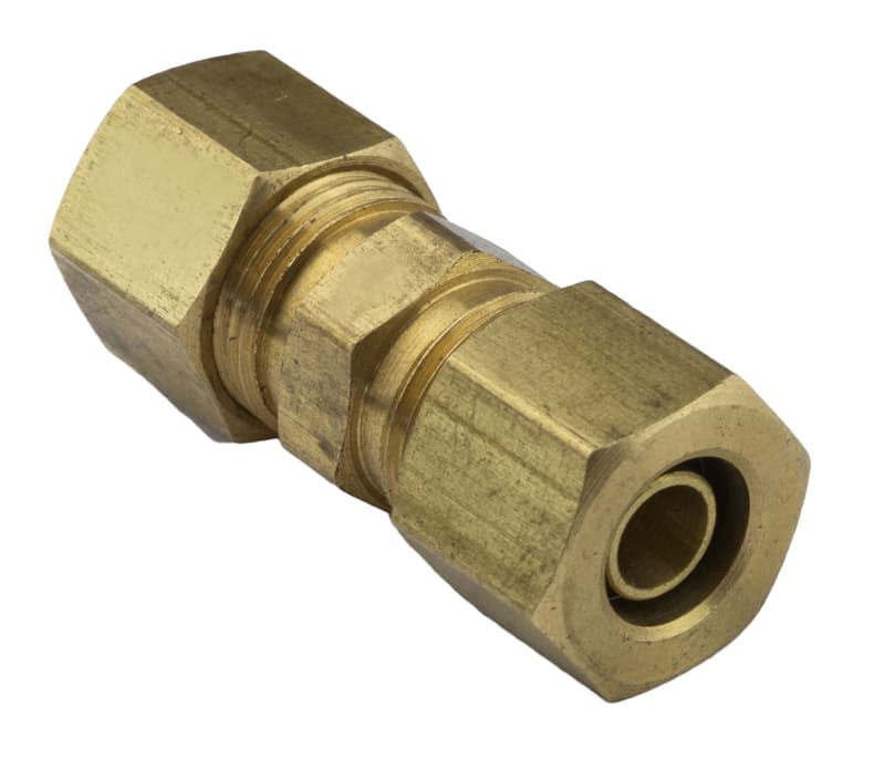 Proflow Fuel Line Connectors, Brass 5/16in. (8mm) Nylon to Pipe Or Pipe To Pipe Compression Joiner, Each