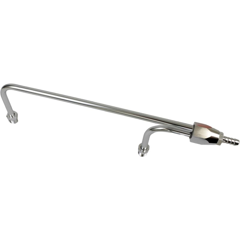 Proflow Fuel Line, Aluminium, -6AN ORB To 3/8 Barb Inlet Fitting, 1/8 NPT Gauge Port, Holley 4160, Anodised Silver