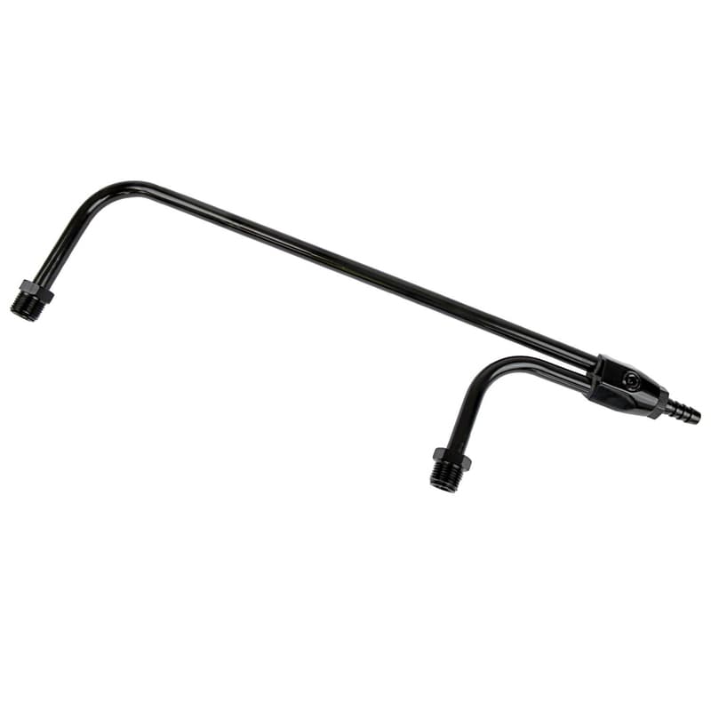 Proflow Fuel Line, Aluminium Anodised Black, -6AN ORB To 3/8 Barb Inlet Fitting, 1/8 NPT Gauge Port, Holley 4150
