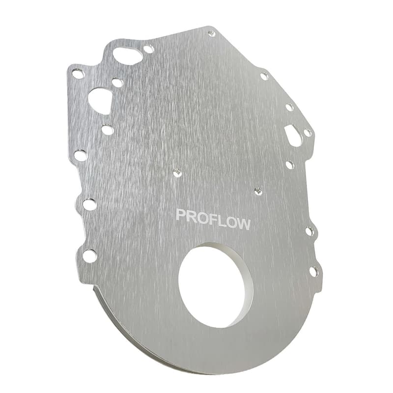 Proflow Billet Timing Cover, 1-Piece, For Ford Cleveland, 302/351C, Billet Aluminium, Silver Anodised, Each