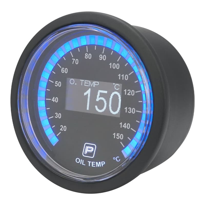 Proflow Pro Series Digital, Electrical Oil Temperature Gauge, 52mm, 20-150 C, w/Sensor, LED Backlight