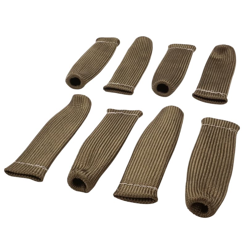 Proflow Spark Plug Boot Heat Shields, Lava Rock, 640 C, Natural, 1 in. i.d, 8 in Length, Set of 8