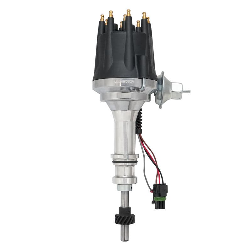 Proflow Distributor, Billet Aluminium, Black Cap, HEI, Ready-to-Run, Vacuum Advance, For Ford 351 Windsor