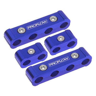 Proflow Billet Aluminium Ignition Lead Wire Looms Blue Suit 8.8mm Leads